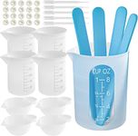 Jubilant Silicone Resin Measuring Cups Tool Kit- 250 & 100 ml Measure Cups, Silicone Popsicle Stir Sticks & Spatula, Pipettes, Gloves for Epoxy Resin Mixing, Molds, Jewelry Making, Waxing, Easy Clean