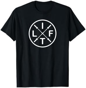 LIFT Weightlifting Fitness Barbells Crossed Circle T-Shirt