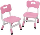 GAOMON Kids Chair Set of 2, 3 Level Height Adjustable Kid Chair, Plastic Toddler Chairs for Children Boys Girls Age 2-6, Suitable for Home Family Classroom Nursery Indoor Use, Pink