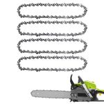 4pcs 14 Inch Chainsaw Chain 52 Drive Links, 3/8" LP Pitch Chainsaw Chain Replacement for Craftsman, Echo, Poulan, Ryobi, Worx 14 Inch Chainsaws, Steel Chainsaw Blade for Tree Trimming