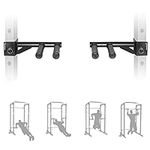 SYL Fitness Dip Bar Attachments for 2" x 2" or 3" x 3" Power Rack - Narrow & Wide Dips Double Handles (Patent Pending) (For 2" x 2" Rack)