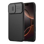 Nillkin Compatible with iPhone 16 Pro Max Case with Sliding Camera Cover, Camera Lens Protector Privacy, Thin Slim Fit, Shockproof Protective, Raised Lens Bezel, iPhone Case 6.9" 2024 - Black