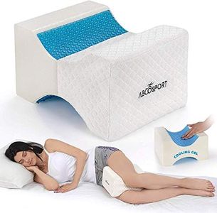 Abco Tech Memory Foam Knee Pillow with Cooling Gel - Wedge Pillow - Leg Pillow for Side Sleepers, Pregnancy, Spine Alignment, Pain Relief - Pillow for Between Legs When Sleeping - with Washable Cover