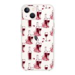 Blingy's iPhone 14 Case, Women Girls Red Wine Style Elegant Fun Wine Glass Design Transparent Soft TPU Protective Clear Case Compatible for iPhone 14 6.1 inch (Red Wine Design)