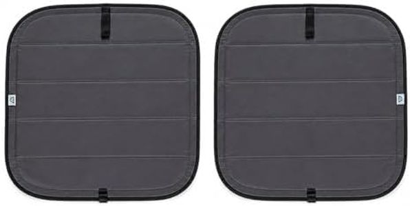 VANLUSIS Magnetic Insulated Rear Door Window Covers (Pair) for 2014–2026 RAM ProMaster Vans (Fits Bare Metal Window Frames), Blackout Privacy Sun Shades for Stealth Camping – Dark Gray