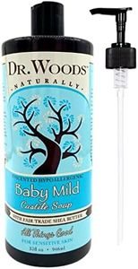 (950ml with pump) - Dr. Woods Unscented Baby Mild Castile Soap with Organic Shea Butter and Pump, 950ml