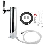 LuckyHigh Single Faucet Draft Beer Tower, Single Tap Stainless Steel Polished Beer Kegerator Tower with 3" Column for Home Brewing