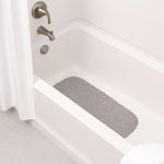 Bubbles Non-Slip Oval Bathtub Mat Solid Taupe 28 L x 15 W