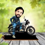 WEHATKE Customized Brother Caricature On Bike | Best Gift for Brother & Friends (8x6 Inch)