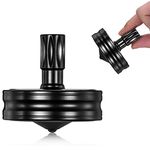 CHEETOP Precision Metal Spinning Top, Long Lasting Spin Time and Perfect Balance, Skilled Adult Easily Exceed 10 Mins, Portable Stainless Steel EDC Office Desktop Game Toys (Stripe-Black)