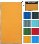 ECCOSOPHY Microfiber Gym Towel for Working Out - Quick Dry Towels with Highly Absorbent Ribbed Texture for Sweat During Workout Yoga Sports & Camping - Ideal for Fitness & Exercise (60x30-Creamsicle)