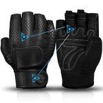 MOREOK Workout Gloves Gym Gloves for Men/Women, [3MM Gel Pads] [3/4 Finger Fitness Gloves] Weight Lifting Gloves Training Gloves for Exercise/Fitness/Cycling-Black-M