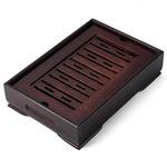 Mini Bamboo Chinese Tea Tray - 11.5” Japanese Tea Serving Tray, Small Gongfu Tea Table Set with Reservoir Type Water Storage Box