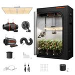 SPIDER FARMER 2x4 Grow Tent Kit Complete SF-2000 LED Grow Light with Samsung LM301H EVO Diodes & Dimmable 24" x 47" x 71" Growing Tent 4 Inch Inline Fan Ventilation System & 6'' Clip Fan