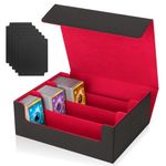 HIMOMO Card Deck Box For Mtg With 5 Dividers Holds 1800 Tcg Card Storage Boxes Pu Magic Deck Box Aus Pu Leder (Red)