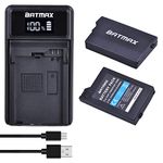 Batmax 2Pc 3.6V 2400mAh Battery Packs + LED USB Charger for Sony PSP 2th, Silm, Lite, PSP-2000, PSP-3000,PSP S110