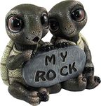 DWK - Rock Solid Love - Adorable Romantic Turtle Couple Two-Piece Figurine Best Friends Lovers Collectible Valentine's Day Gifts Office Desk Statue Home Decor Patio Garden Accent, 5.5-inch