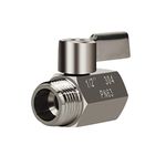 Showerhead Shut Off Valve with Stainless Handle, 304 Stainless Steel Mini Ball Valve(1/2" Female X Male) NPT Thread, Water Flow Control Valve Regulator Chrome, Shower Head Flow Control Valve