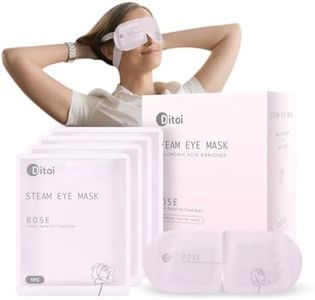 Ditoi Steam Eye Mask, Rich Hyaluronic Acid Rose Heated Eye Masks, Disposable SPA Sleep Eyes Masks, Relieving Dry Eyes, Dark Circles and Puffiness, 10 Packs