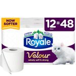 Royale Velour Toilet Paper, 12 Equal 48 Rolls, 284 Bathroom Tissues per roll