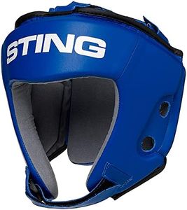 STING Competition Head Guard, IBA-Approved and USA Boxing-Approved Headgear, Premium Boxing Equipment for Professional Competition and Boxing Training, Blue, L