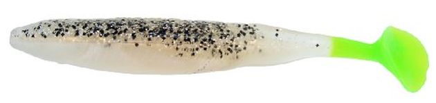 Bass Assassin BA-DDA40238 Saltwater Die Dapper, 7 Per Bag (Salt and Pepper Silver Phantom/Chartreuse Tail, 5-Inch)