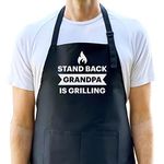 Stand Back Grandpa is Grilling Apron, Funny Apron for Men, BBQ Grill Apron, Funny Apron for Grandpas