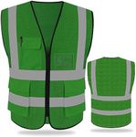 FEimaX High Visibility Safety Vest Mesh Reflective Work Vests for Men Women with Pockets and Zipper Meets ANSI/ISEA Standards