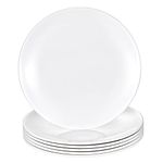 HSDT Melamine Dinner Plates,Round,Flat Bottom,White,9 Inches,Set of 6,PYW-9-06