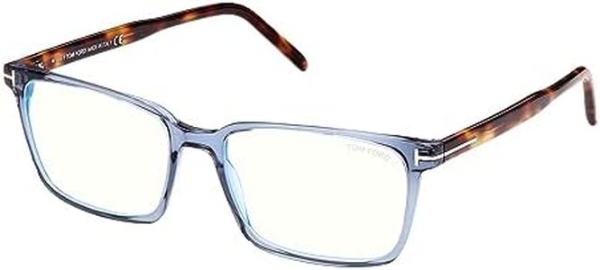 Tom Ford Eyeglasses FT 5802 -B 090 Shiny Tranparent Blue, Classic Havana,t Lo