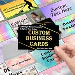 Business Cards Personalised 100 PCS Printable Double Sided, Custom Business Cards with Logo Photo Text 3.5"x 2" Customised Waterproof Business Cards for Men Women - Design Your Own