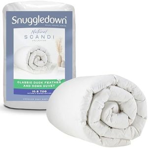 Snuggledown Duck Feather & Down King Size Duvet - 10.5 Tog All Year Round Premium Quilt Ideal for Summer & Winter - Soft Cotton Cover, Hypoallergenic, Machine Washable, Size (225cm x 220cm)