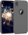 VONZEE Liquid Silicone Soft Back Cover for iPhone XR Case, Shockproof Slim Camera & Full Body Protection Non Yellowing Cover with Microfiber Lining & Logo Cut (6.1 Inch) -Grey