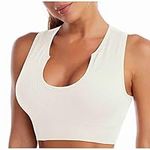 AMhomely Women Padded Sports Bra Fitness Running Shockproof Yoga Tank Top Wireless Comfort Sports Bra Seamless Activewear Bras for Yoga Gym Workout Fitness Full Coverage Everyday Bras Sexy Underwear