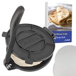 8 Inch Cast Iron Tortilla Press by StarBlue with FREE 100 Pieces Oil Paper and Recipes e-book - Tool to make Indian style Chapati, Flour Tortilla, Roti