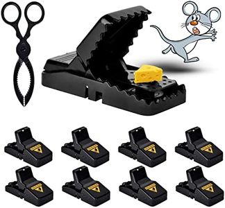 8 Pack Mouse Trap with 1 Clamp, Mouse Traps Indoor and Outdoor, Safe and Effective Small Mice Traps, Easy to Set, Empty and Reset
