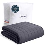 YnM Weighted Blanket(10 lbs for Kids Weigh Around 90lbs, 41 inch x60 inch ') | 2.0 Cozy Heavy Blanket | 100% Oeko-Tex Certified Cotton Material with Premium Glass Beads, Dark Grey