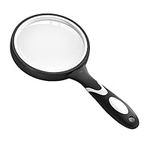 Large Magnifying Glass, 10X Magnifying Glasses for Reading Hobbies Applied to Science Books Hobby Observation Premium Soft Hand Shank Magnifier for Seniors