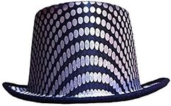 Dress Up America Gold Squared Top Hat for Adults - Ringmaster Party Hats for Men and Women (Silver)