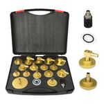 17PCS Brake Master Cylinder Bleeder Kit, RALBIL Brake Bleeder Adapter Kit with Quick Connector, Brake Fluid Bleeder Adapter Kit Pressure Brake Bleeder Kit Compatible for Benz Bmw Ford VW Honda More