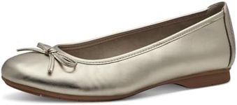 Jana Women's Ballet Flats Made of Faux Leather Elegant Width H Extra Width, Champagne, 8 AU