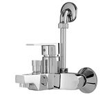 Hindware F360019CP Single Lever Exposed Bath and Shower Mixer with L Bend (Element) with Chrome Finish