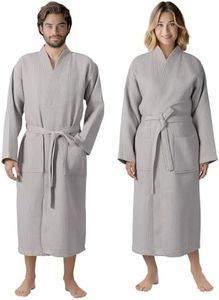 HOMELEVEL Albornoz de viaje 100% algodón 6 XL para hombre y mujer gris XXXXXXL