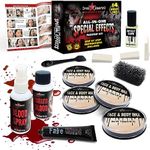 Dress-Up-America Halloween Makeup Kit - Face and Body Wax, Latex and Fake Blood Costume Face Paint Set - SFX Realistic Bloody Halloween Makeup Set for Teens and Adults