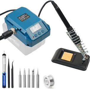 DTNESS 11Pcs Cordless Soldering Iron Kit for Makita 18V Battery, 30s Quick Preheat Soldering Gun with 50g 0.04'' Tind Wire and 5 Solder Tips, Automatic Feed Welding Tool for Circuit Board Repair
