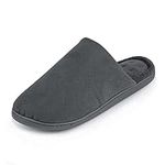 Isotoner Mens Suedette Mule Slippers Grey