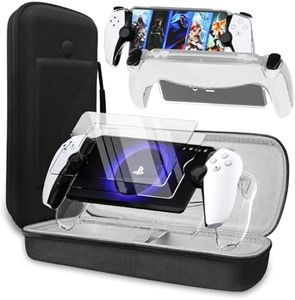 QUAGGY 3-in-1 Accessoris Kit Compatible with Playstation Portal, EVA Carrying Case for PS Portal with Clear Skin Protective Case, 2 Screen Protectors for PlayStation Portal,Protective Shell Portable Travel Handbag for PS5 Portal Remote Player