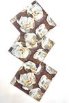 Elmas Store 3 Ply Premium Printed Tissue Paper Napkins for Party - Pack of 2 (20 Pulls Per Pack, 40 Sheets, 33 x 33 cm) (BROWN FLOWER)