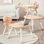 R for Rabbit Cherry Berry Safari Baby High Chair, 3 in 1 Convertible High Chair Cum Booster Seat / Chair, Baby Feeding Chair, High Chair, Study Table for Toddlers from 6 Months to 7 Years | 6 Months of Warranty | (Beige)