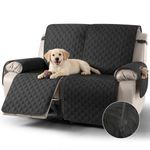TAOCOCO Recliner Slipcovers,2 Seater Recliner Protector,Waterproof Recliner Covers,Armchair Covers with Pockets,Non Slip Reclining Sofa Covers Arm Chair Covers for Pets/Dogs/Kids(Black)